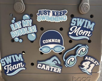 Swim Team, Mom, Goggles Bogg Bag Charm: 3D Printed PLA