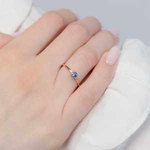 Tanzanite Ring With Diamond - Tanzanite Gold Ring - Three Stone Tanzanite Diamond Ring - Engagement Ring - Propasal Gold Ring