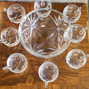 Saint-Louis crystal punch set, Chantilly model