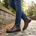 Handmade Brown Leather Chelsea Boots, Men's Genuine Ankle Dress Boots