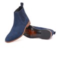 Men's Navy Suede Chelsea Boots | Handmade Leather Ankle Dress Footwear