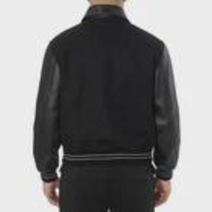 Avirex USA Schwarz Wolle Varsity Bomberjacke | Streetwear Baseball-Stil Bild 4