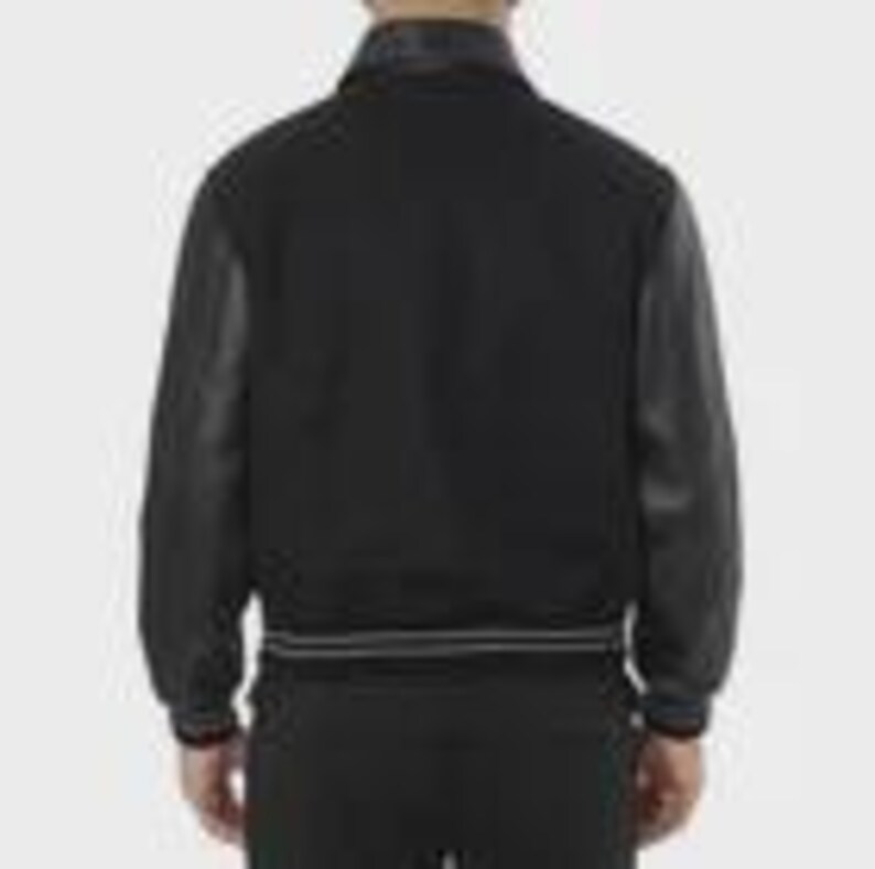 Avirex USA Schwarz Wolle Varsity Bomberjacke | Streetwear Baseball-Stil Bild 4