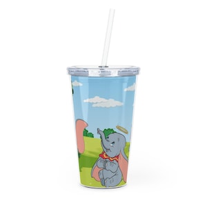 Skurriler Elefant Becher, niedlicher Tier Reisebecher, Kinder Party Geschenk, umweltfreundliches Trinkgeschirr, Babypartygeschenk, Cartoon Strohbecher