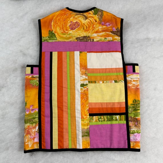 Reversible Patchwork Vest | 80s Wearable Art Jack… - image 4