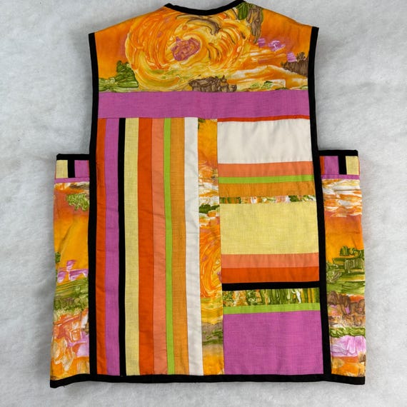 Reversible Patchwork Vest | 80s Wearable Art Jack… - image 2