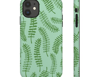 Green Fern iPhone Case: Botanical Nature Design, Durable Protection