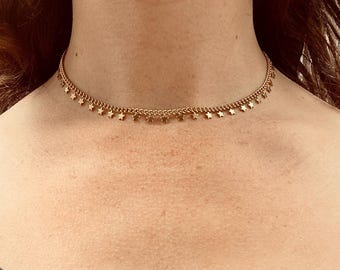 Gold Star Choker Necklace