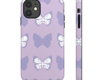 Lavender Butterfly iPhone Case, Floral Hard Case