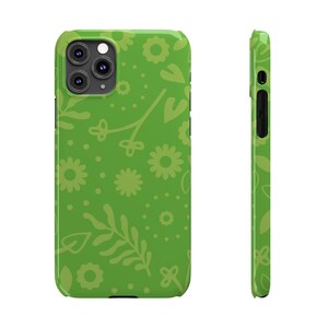 GREEN FLOWER Phone Cases, Slim Cases - Perfect for Spring, Nature Lovers, Fits all iPhone 16-7, Trendy Tech Accessories, Durable Protection