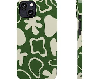 Green Abstract Art Phone Case: Modern Slim Design, Durable Polycarbonate