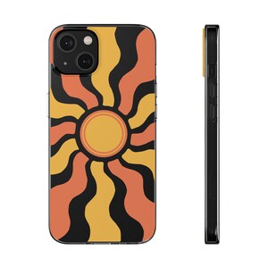 Fundas para teléfono RETRO SUNBURST, funda blanda, accesorio tecnológico de moda, estilo veraniego, Samsung, iPhone 14, iPhone 11, protección para el teléfono