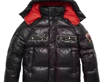 Blouson aviateur noir américain Avirex pour homme, véritable veste faite main