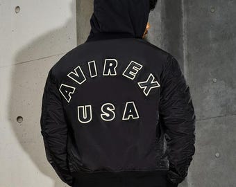 Chaqueta bomber de nailon negra Avirex para hombre - AVIREX USA