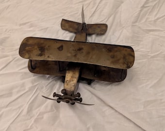 metal airplane with propellers