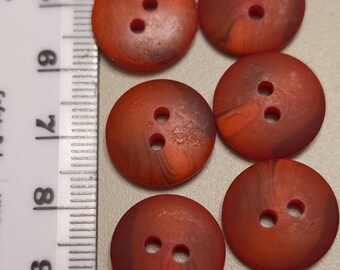 Botones rojos moteados de 15 x 15 mm, botones planos con 2 agujeros para coser