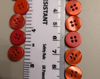 15 x 11 mm rojo brillante grueso 4 agujeros