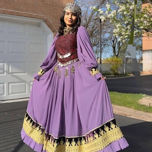 Handmade Embroidered Afghan Dress: Kuchi Boho Ethnic Clothing