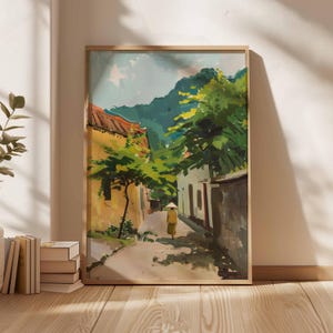 Vietnam Digital Print, Asian Landscape Wall Art, Vietnamese Poster, Travel Printable Art, Rice Field Decor, Cultural Home Decor