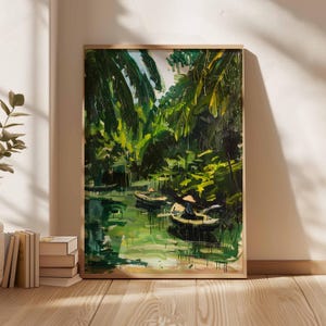 Vietnam Digital Print, Asian Landscape Wall Art, Vietnamese Poster, Travel Printable Art, Rice Field Decor, Cultural Home Decor