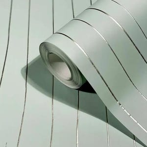 Sage green mint Metallic textured stripe wallpaper Modern 3d vinyl linen natural bedroom kitchen wallpaper