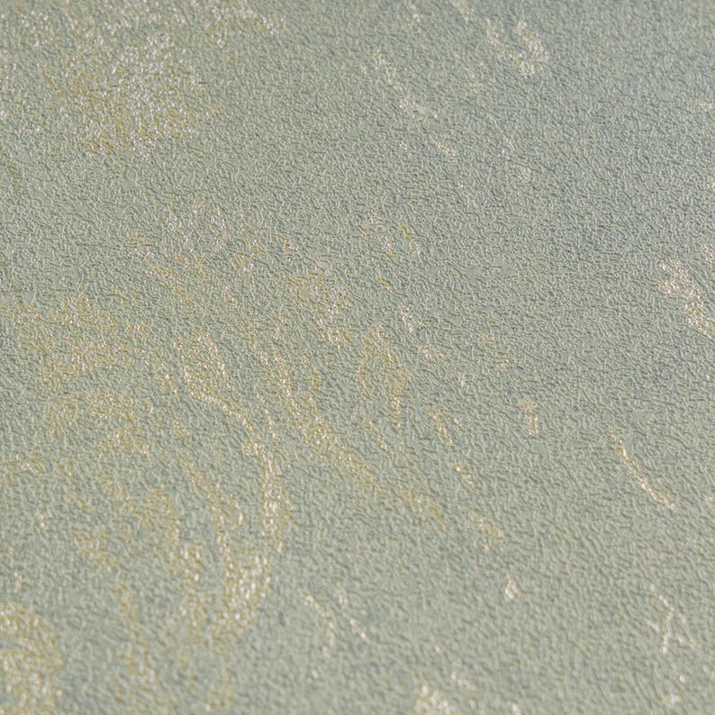 Modern Metallic green textured wallpaper 3d vinyl contemporary glam embossed neutral elegant bedroom wallpaper Bild 8