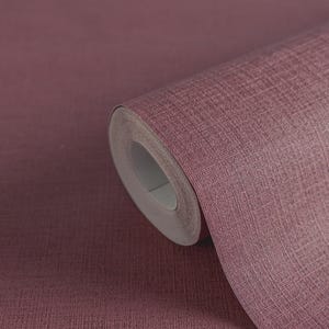 Burgundy Wine Dark Red textured wallpaper vinyl boho embossed fabric faux linen wallpaper