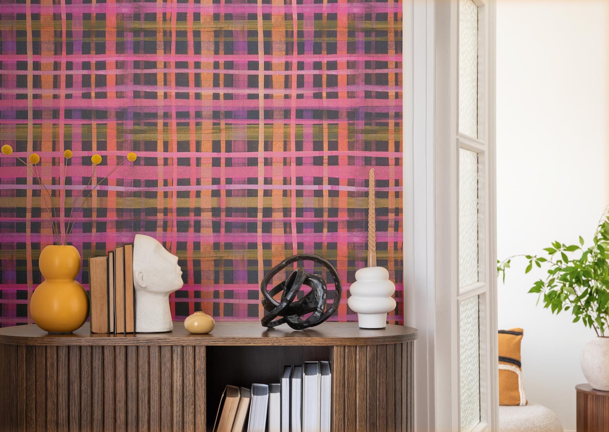 Photo inspiration: Bold Texture Wallpaper Reference: Plaid Purple Checkered Bold Textured Wallpaper Retro Colorful Geometric