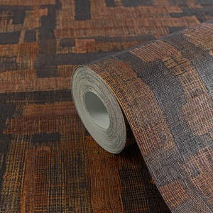 Modern bold brown dark textured geometric wallpaper 3d vinyl luxury rustic fabric bedroom kitchen wallpaper