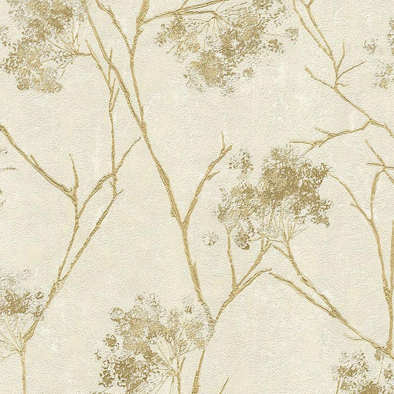 Modern Botanical Textured Wallpaper 3d Vinyl Metallic Natural Nature ...