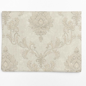 Vintage textured Damask wallpaper 3d vinyl neutral gold bedroom floral beige wallpaper image 3