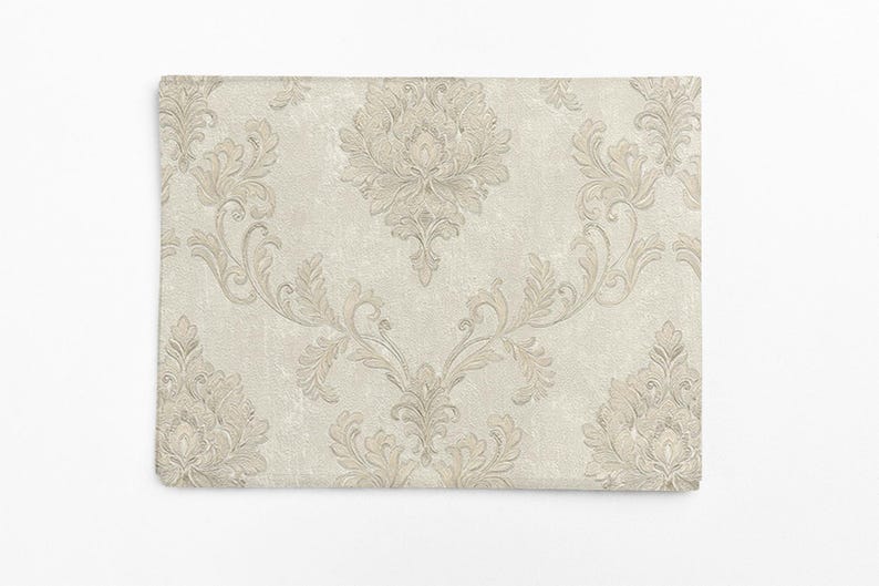 Vintage textured Damask wallpaper 3d vinyl neutral gold bedroom floral beige wallpaper image 3