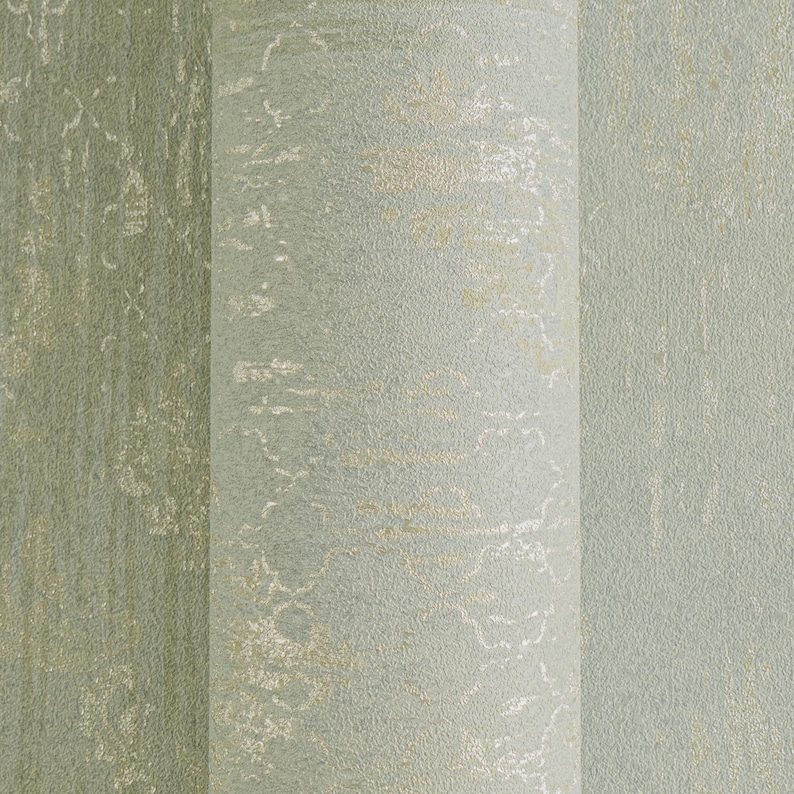 Modern Metallic green textured wallpaper 3d vinyl contemporary glam embossed neutral elegant bedroom wallpaper Bild 2