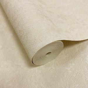 Modern Textured Beige Plaster Wallpaper Metallic Vinyl 3D Luxury Light Bold Bedroom Kitchen Bathroom Wallpaper
