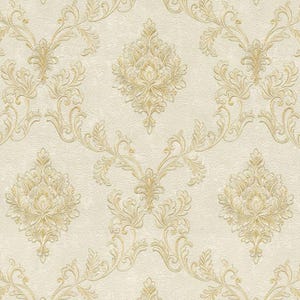 Gold Vintage textured Damask wallpaper 3d vinyl neutral bedroom beige wallpaper