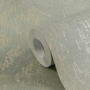 Modern Metallic green textured wallpaper 3d vinyl contemporary glam embossed neutral elegant bedroom wallpaper Bild 3