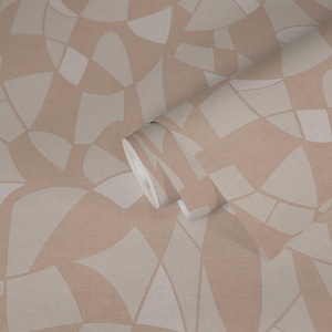 Abstract Geometric Textured Embossed Wallpaper Colorful Beige White Modern Wallpaper , bedroom kitchen bathroom wallpaper roll