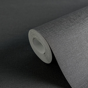 Black dark Modern textured wallpaper vinyl boho faux embossed luxury fabric kitchen bedroom bathroom wallpaper