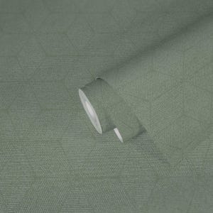 Grasscloth Green wallpaper modern textured wallpaper boho farmhouse vinyl wallpaper