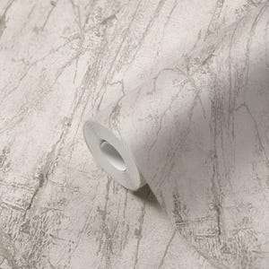 Vinyl Gray textured modern wallpaper white rustic concrete faux metallic farmhouse neutral