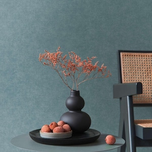 Modern rustic linen blue textured wallpaper plain elegant 3d vinyl wallpaper