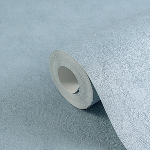 Modern Wallpaper rustic blue Plain Textured Contemporary faux Concrete plaster