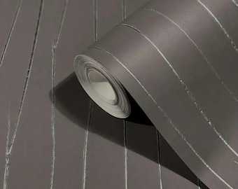 Black Metallic textured stripe wallpaper Modern 3d vinyl natural bedroom kitchen wallpaper