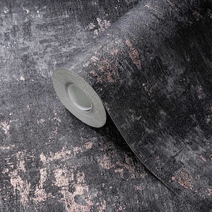 Modern Wallpaper rustic navy blue gray gold Plain Textured Contemporary faux concrete wallpaper