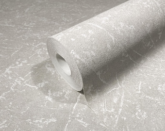 Modern greige textured abstract embossed wallpaper 3D metallic neutral plain bathroom kitchen bedroom wallpaper