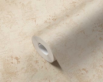 Modern textured rustic beige wallpaper cream concrete neutral vinyl faux metallic farmhouse