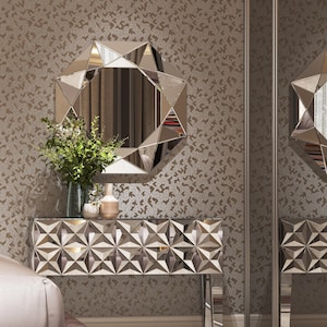 Embossed neutral gray beige textured abstract wallpaper geometric vinyl modern designer kitchen bedroom bathroom wallpaper