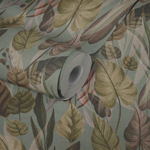 Floral nature tropical textured wallpaper 3d vinyl tropical nature jungle botanical modern kitchen bedroom wallpaper