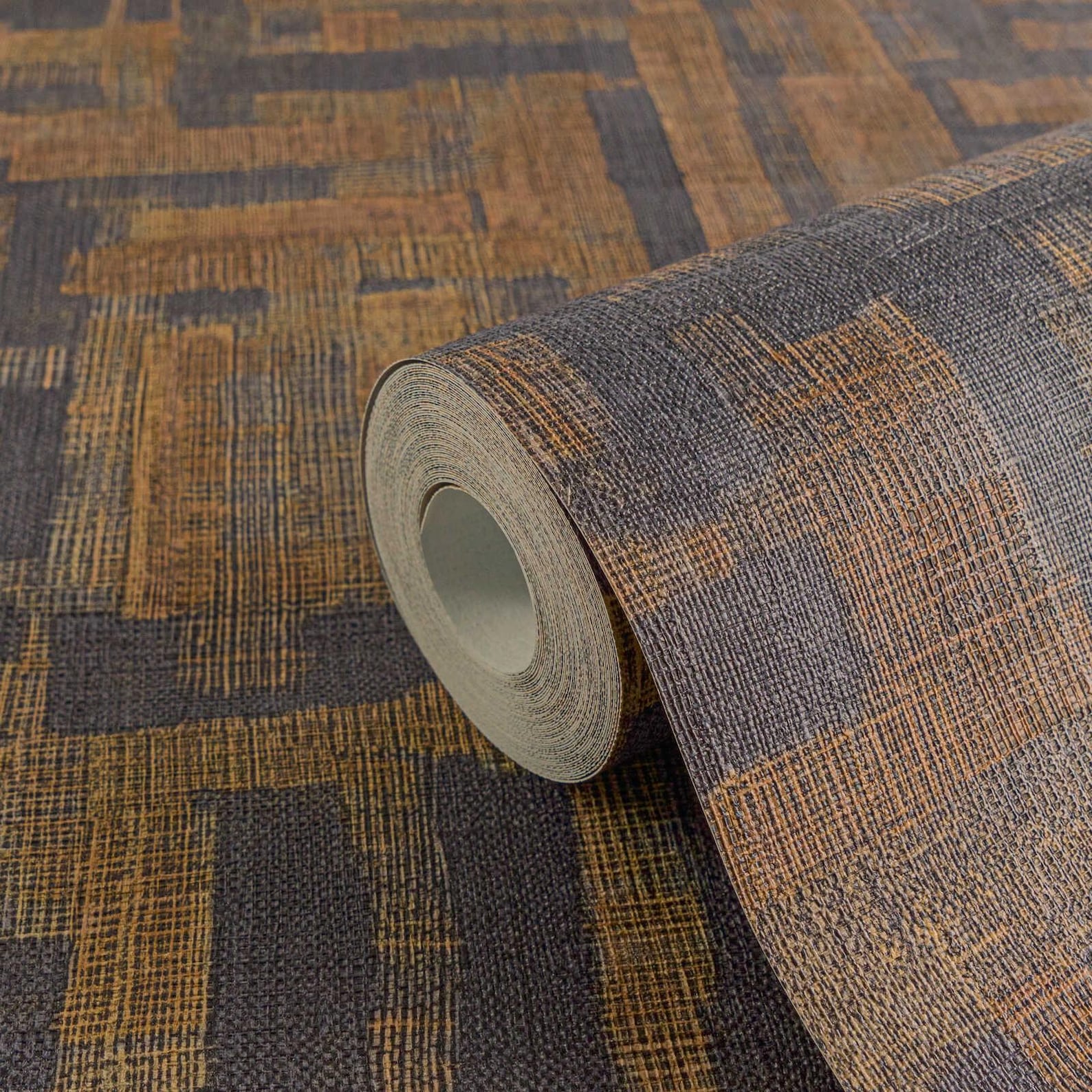 Modern Bold Brown Textured Geometric Wallpaper 3D Vinyl Luxury Rustic Photo Inspiration