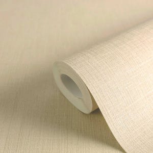 Modern linen fabric textured wallpaper neutral light plain elegant cozy kitchen bathroom bedroom wallpaper